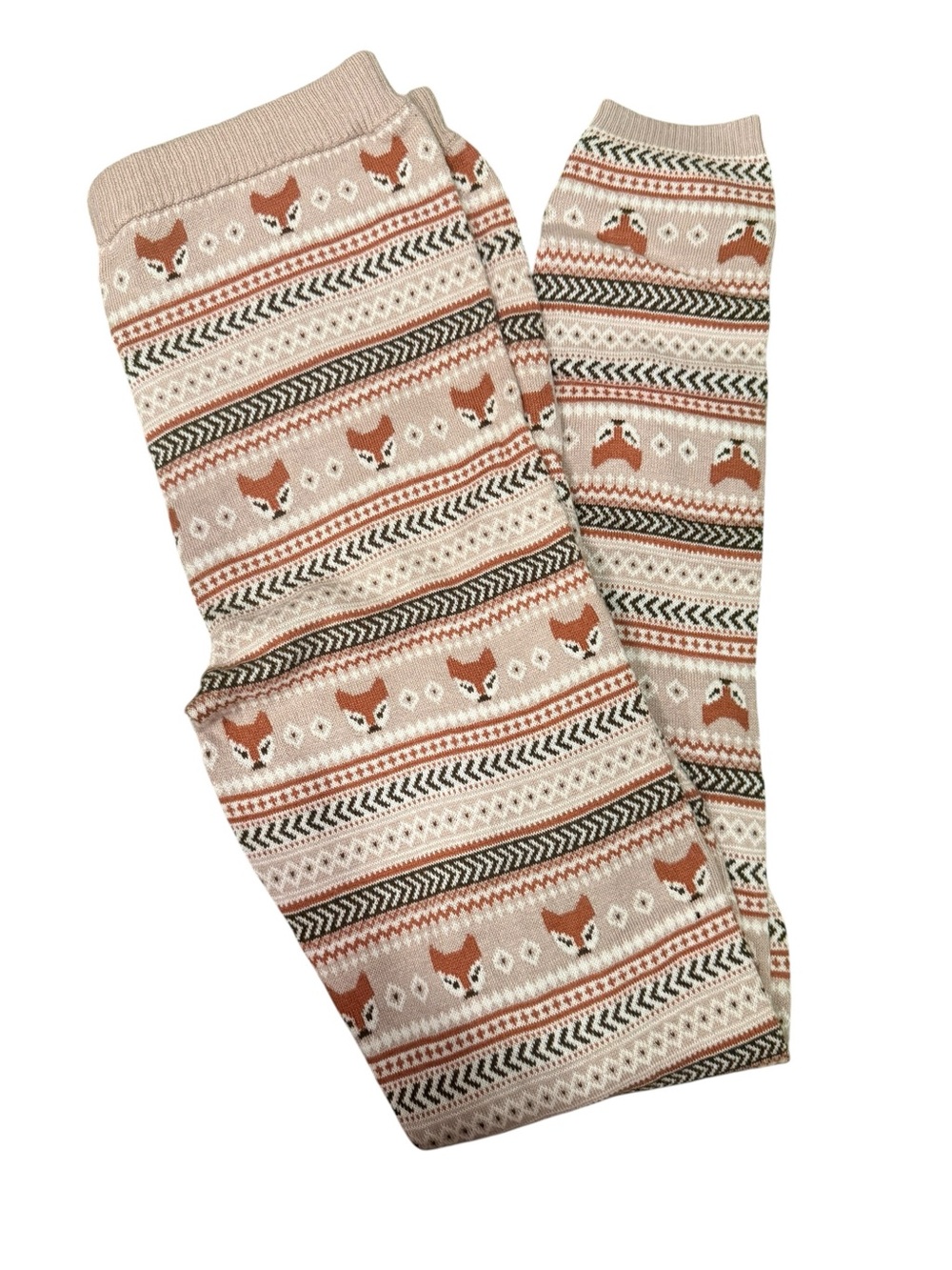 Mossimo Supply Co. Cream and Rust Fox Pattern Leggings